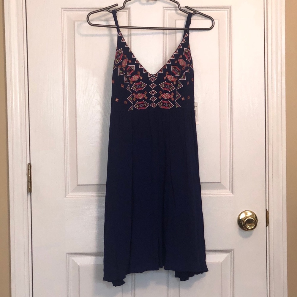 NWT Blue Pattern Spaghetti Strap Dress